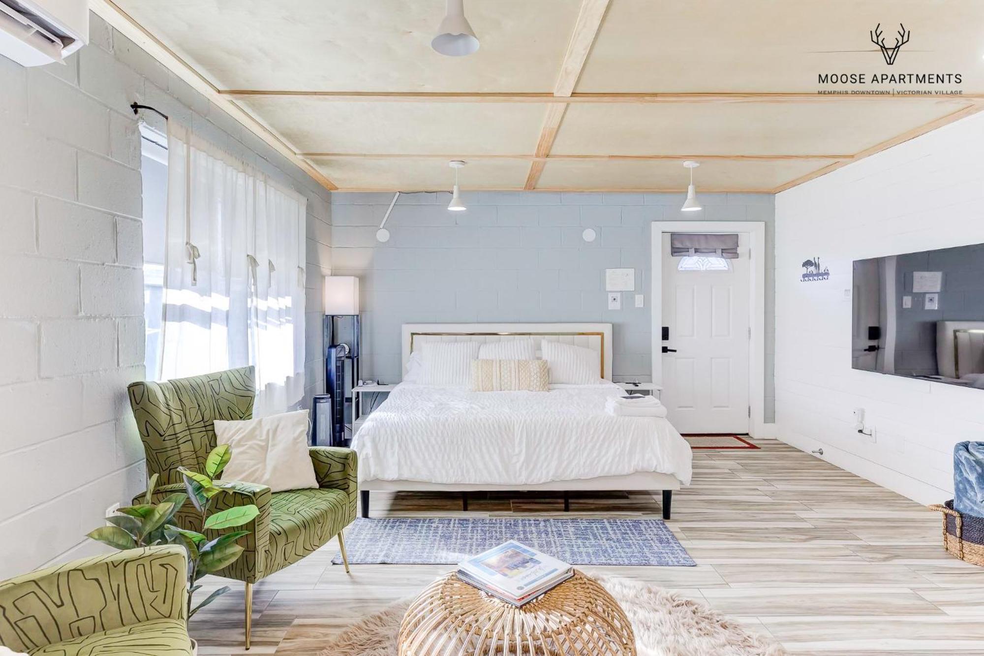 The Moose #6 - Modern Luxe Studio With Free Parking & King Bed Memphis Luaran gambar