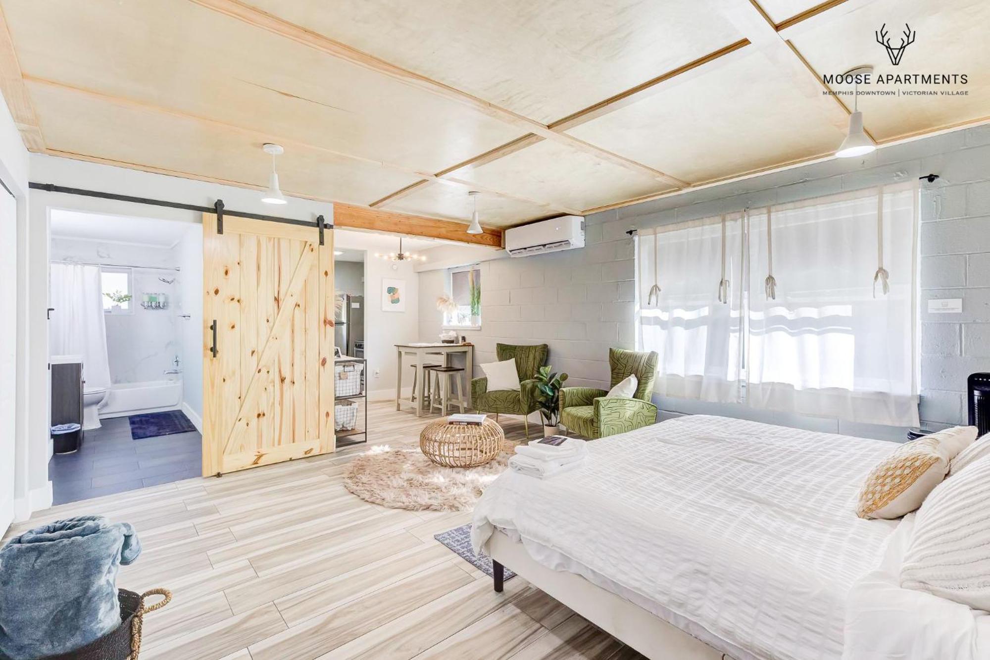 The Moose #6 - Modern Luxe Studio With Free Parking & King Bed Memphis Luaran gambar