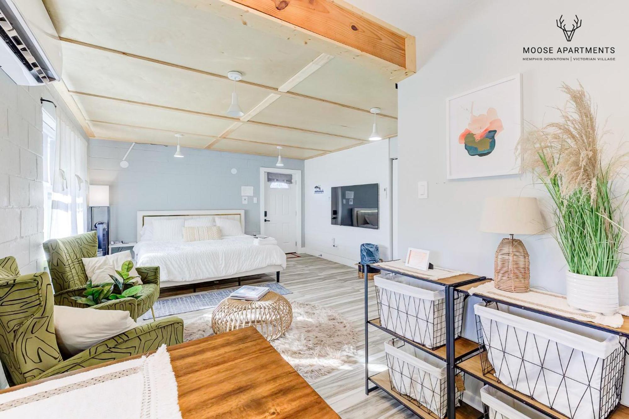 The Moose #6 - Modern Luxe Studio With Free Parking & King Bed Memphis Luaran gambar