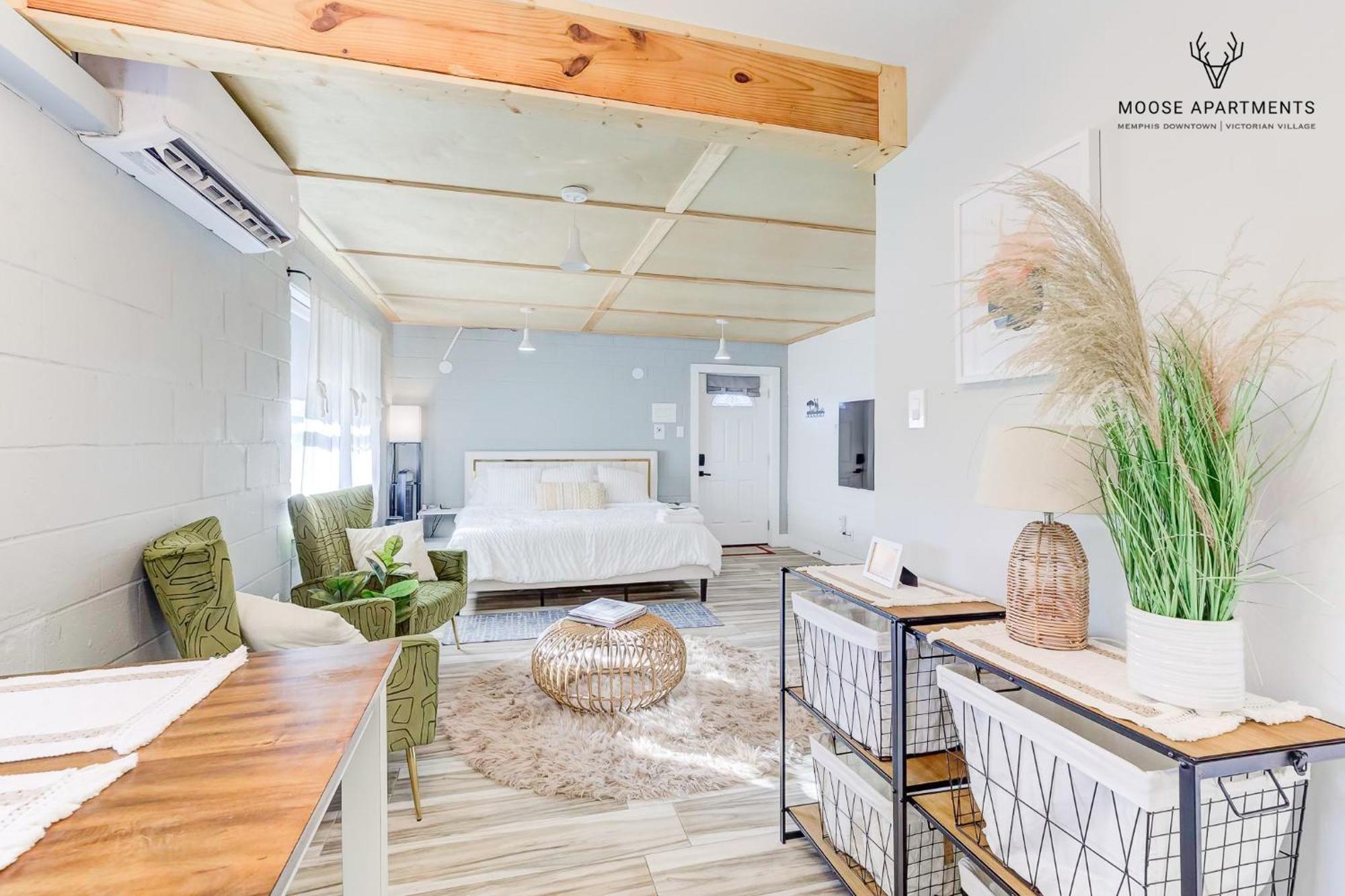 The Moose #6 - Modern Luxe Studio With Free Parking & King Bed Memphis Luaran gambar
